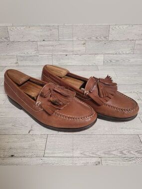 Men's Cole Haan Brown Leather Penny Tassel Loafers Shoes Size 10
